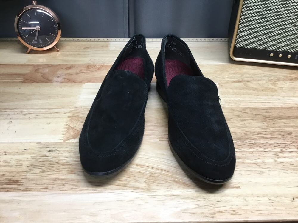 Munro Loafers Women's 7N Black Suede Natural Rubber Shock Absorbing Heel Shoes